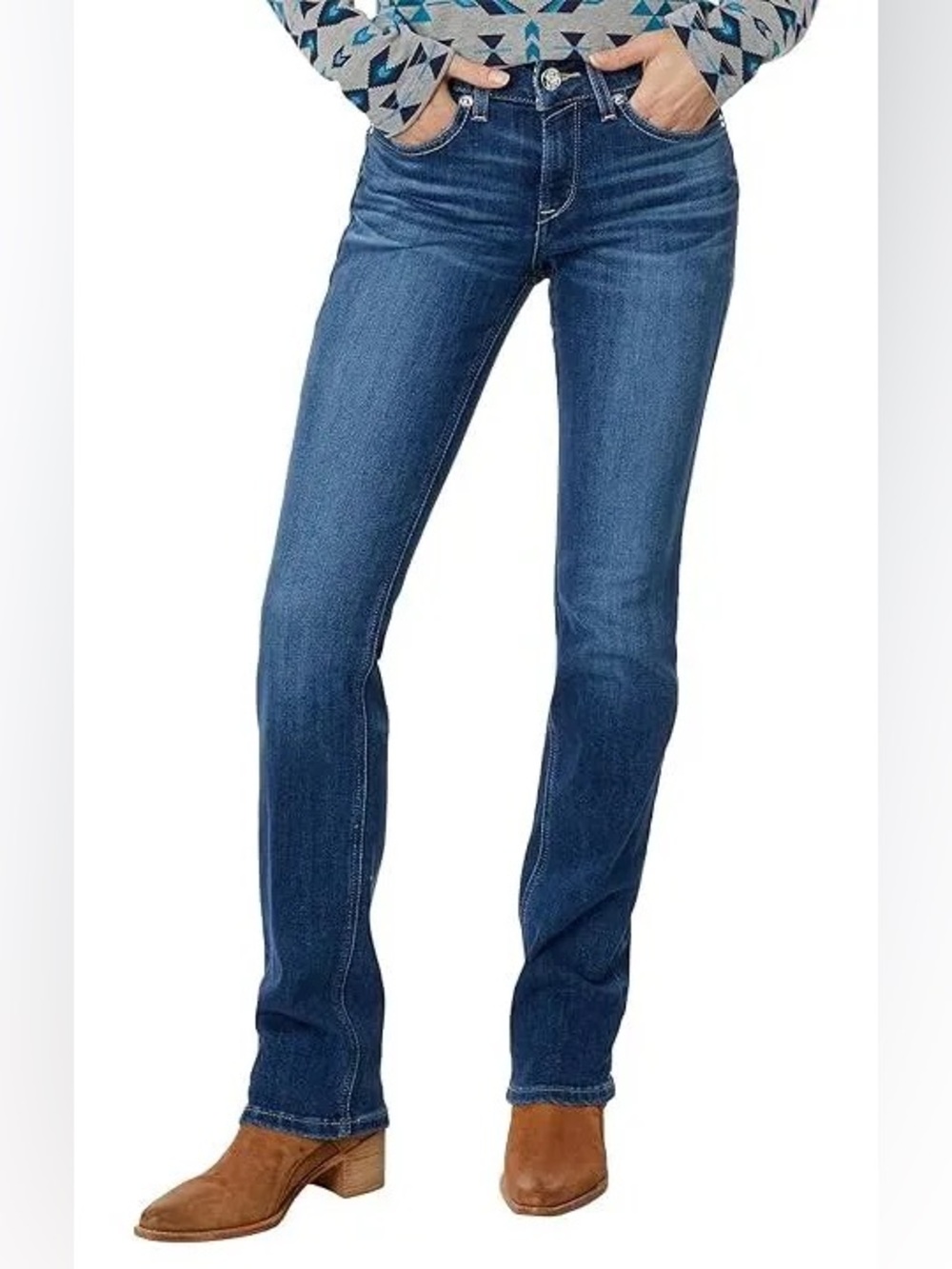 Ariat Women's Abby Perfect Rise Straight Jeans in dark Mackenzie wash size 26